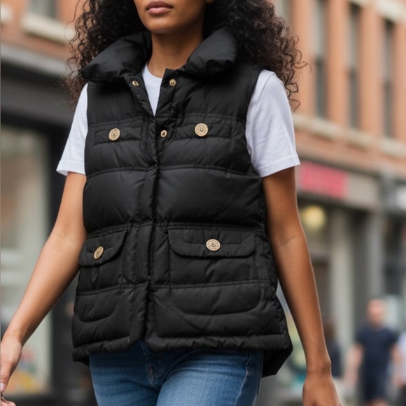 Juicy Couture Jackets & Blazers - Juicy Couture Black Hooded Puffer Vest, black, Size M